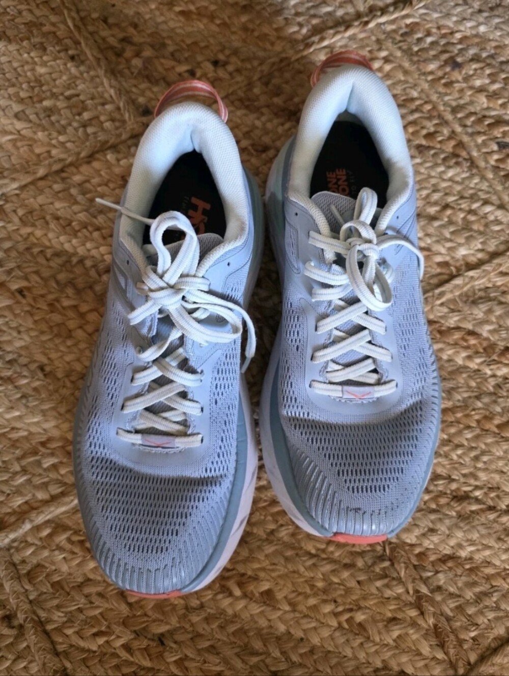 Hoka One W Bondi 7 Light Blue Womens Size 8 Athletic Cushioned Running Shoes - Picture 5 of 16